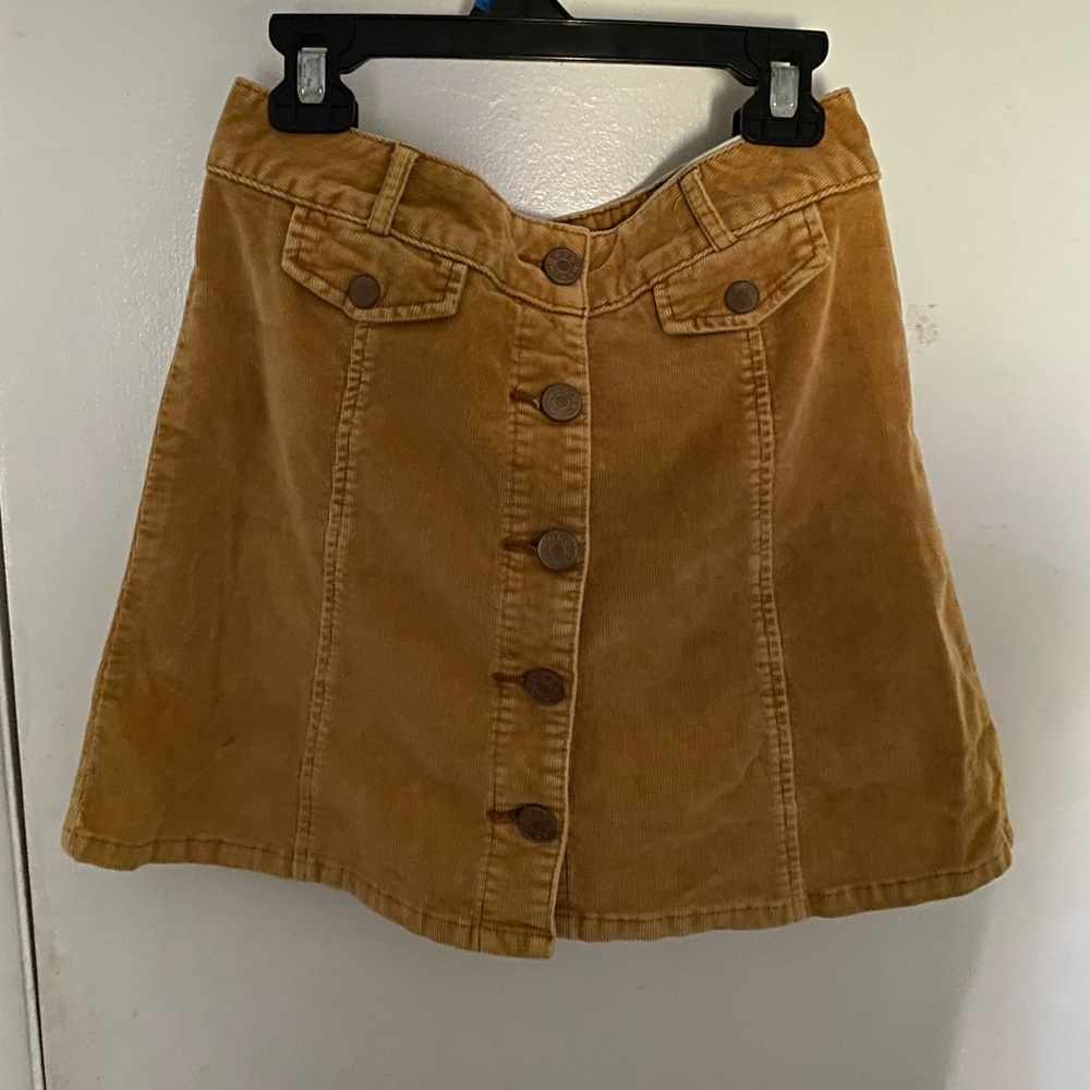 Brown corduroy mini skirt